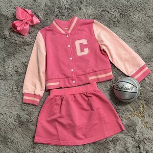 Girls Pink Spirit Outfit with Matching Bow and Handbag 4 Piece Set New Size 4T